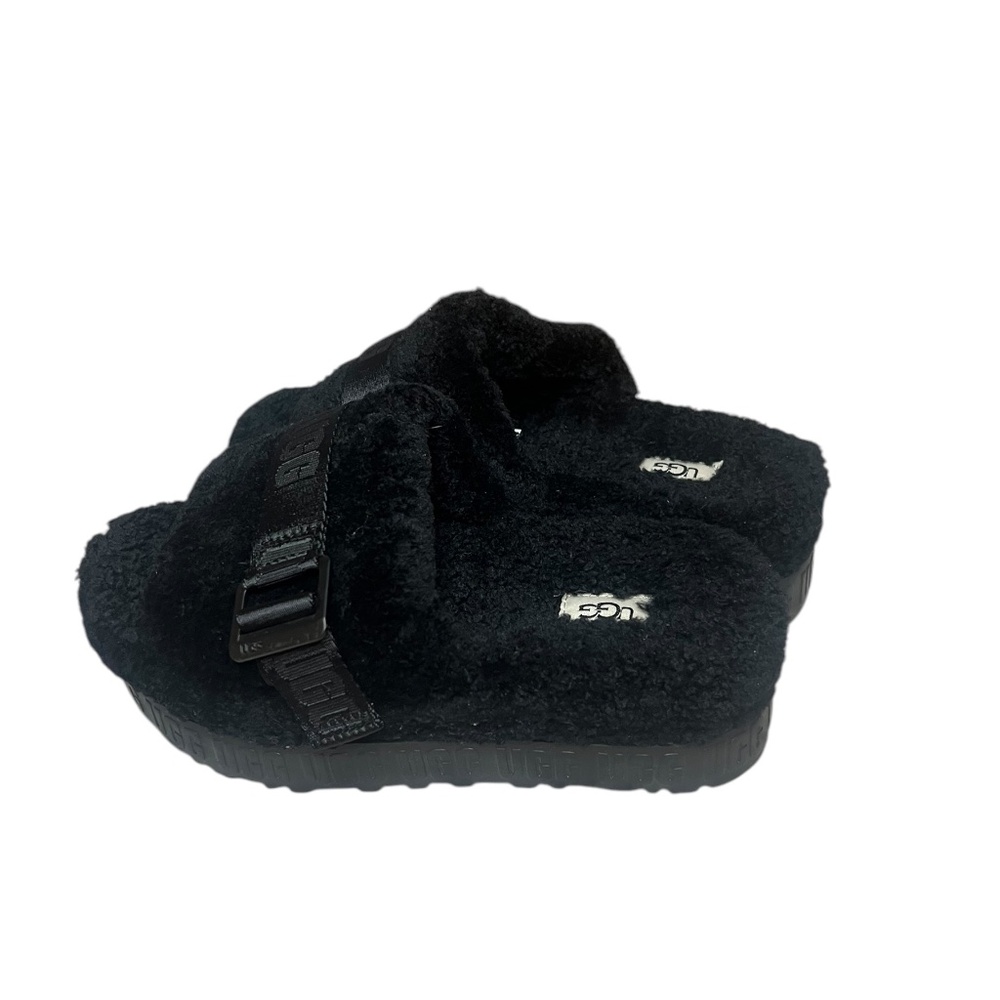 UGG Black Fluffita Platform Slippers | Womens size 7
